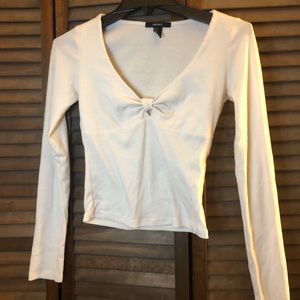Forever 21 white long sleeve crop top